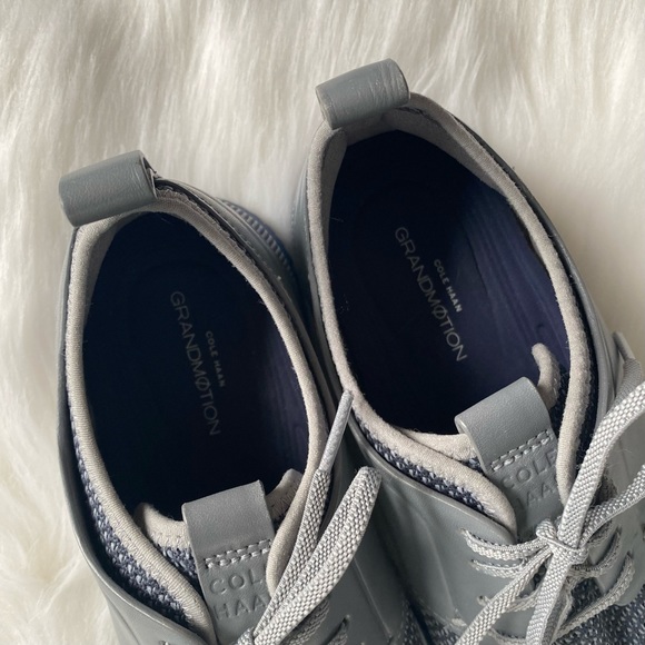 Cole Haan GrandMøtion (GrandMotion) Knit Gray & Blue Men’s Leather Sneakers - Picture 8 of 15